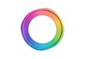 A vibrant rainbow colored circular ring frame isolated on a pure white background for creative design and graphic projects Royalty Free Stock Photo
