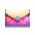 Vibrant Rainbow Colored Envelope In Technological 2d Game Art Style Royalty Free Stock Photo