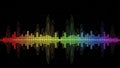 Colorful Sound Wave Equalizer with Reflection on Black Background Royalty Free Stock Photo
