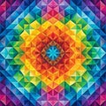 Vibrant rainbow geometric mandala pattern Royalty Free Stock Photo