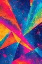 Vibrant Rainbow Geometric Triangles Abstract Art, Portrait Images Generative AI Royalty Free Stock Photo