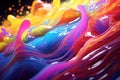 Vibrant Rainbow Gloop Flow Abstract - Colorful Liquid Art Background Royalty Free Stock Photo