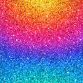 Vibrant rainbow gradient background texture featuring intense sparkling glitter particles creating a dynamic and festive visual Royalty Free Stock Photo