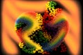 Colorful rainbow hearts on an orange background Royalty Free Stock Photo