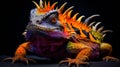 Vibrant Rainbow Iguana: A Stunning Nature Art Piece