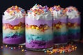 rainbow jar cake Royalty Free Stock Photo