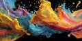 Vibrant Rainbow Paint Splash Artistic Texture Background Royalty Free Stock Photo