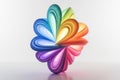 Vibrant Rainbow Petals - Abstract 3D Render with Smooth Gradients and Luminous Highlights Royalty Free Stock Photo