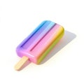 Delicious Rainbow Popsicle on White Background Royalty Free Stock Photo
