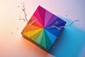 A Vibrant Rainbow Puzzle Box Sparkling with Water Splash Effects A Creative Educational and Engaging Activity for Royalty Free Stock Photo