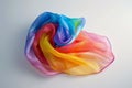 Vibrant rainbow silk scarf Royalty Free Stock Photo
