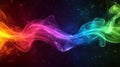 Vibrant Rainbow Smoke Wave in Cosmic Space Royalty Free Stock Photo