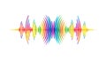 Vibrant Rainbow Sound Waves, Dynamic Audio Visualization Graphic, vector design Generative AI Royalty Free Stock Photo