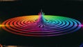 Vibrant rainbow spectrum vortex with central peak and dark background Royalty Free Stock Photo