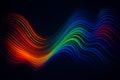 Vibrant rainbow spectrum wave abstract background with flowing lines and dark backdrop Royalty Free Stock Photo