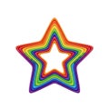 Vibrant rainbow star shape with colorful layers on white background for anomali microstock Royalty Free Stock Photo