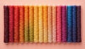 Vibrant Rainbow Thread Spools for Crafting Royalty Free Stock Photo