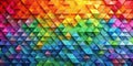 Vibrant rainbow triangle mosaic abstract geometric pattern design. Generative AI Royalty Free Stock Photo