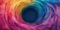 Vibrant rainbow tunnel of fabric Royalty Free Stock Photo
