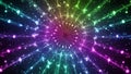 Vibrant rainbow tunnel of light and particles exploding outwards Keywords: abstract, tunnel, light, explosion, particles, rainbow Royalty Free Stock Photo