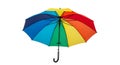 Vibrant Rainbow Umbrella Isolated on Black Background Royalty Free Stock Photo