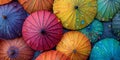 Vibrant Rainbow Umbrellas A Colorful Texture Royalty Free Stock Photo
