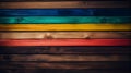 Vibrant Rainbow Wooden Planks Background: Colorful Textured Wood for Design and Decoration. created with Generative AI