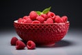 Vibrant Raspberry bowl background. Generate Ai
