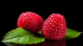 Vibrant Raspberry Image On Black Background