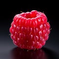 Vibrant Raspberry Sculpture On Black Surface