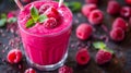 Vibrant Raspberry Smoothie Close-Up