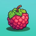 Vibrant Realism: Raspberry Pixel Art In 8-bit Style