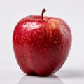 Vibrant Red Apple On White Surface - Detailed 8k Photo