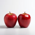 Vibrant Red Apples On White Background - Pop-culture-inspired Dullcore Art Royalty Free Stock Photo