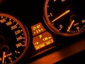 Vibrant Red Backlit Car Dashboard