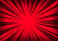 Vibrant red and black abstract background featuring dramatic comic book style speed lines radiating outwards Royalty Free Stock Photo