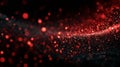 Vibrant Red and Black Abstract Background Featuring Eloquent Particles and Bokeh Effects in a Dynamic Flowing Pattern Royalty Free Stock Photo