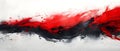 Concept Abstract Art, Red and Black, Brushwork, Vibrant Vibrant Red on Black Abstract Brushwork