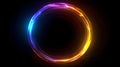Vibrant red and blue circle energy flow on black background. Royalty Free Stock Photo