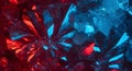 Vibrant Red and Blue Crystals with Reflective Surfaces for Artistic and Decorative Use Royalty Free Stock Photo