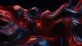 A vibrant red and blue wavy pattern on a black background. Generative ai Royalty Free Stock Photo