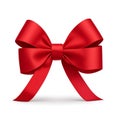 A red bow isolated on white background