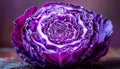 Vibrant Red Cabbage Cross-Section Macro View Royalty Free Stock Photo