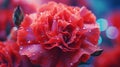 Vibrant Red Carnation Close-up With Dynamic Color Scheme And Photorealistic Details Royalty Free Stock Photo