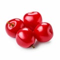 Vibrant Red Cherries On White Background - Patricia Piccinini Style