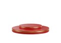 Vibrant red circular objects with golden edges Royalty Free Stock Photo