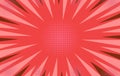 A vibrant red comic book style explosion background with bold lines and dynamic energy Royalty Free Stock Photo