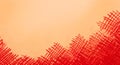 Vibrant red cross-hatch pattern creating a dynamic frame, set against a gradient peach background, perfect for adding a textured Royalty Free Stock Photo