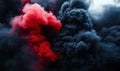 Vibrant Red and Dark Smoke Clouds Creating Dramatic Atmosphere Royalty Free Stock Photo