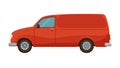 Vibrant Red Delivery Van for Express Transport, vector design Generative AI Royalty Free Stock Photo